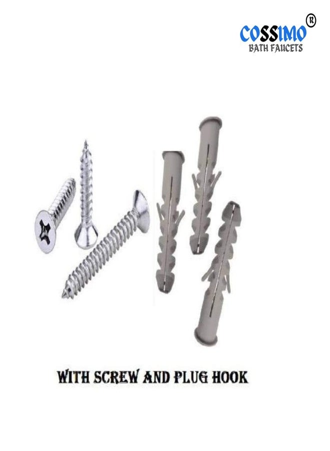 Cossimo علاقة ملابس كوسيمو عالية الجودة من الفولاذ المقاوم للصدأ على شكل حرف L بستة دبابيس، علاقة ملابس مثبتة على الحائط للحمام، خطاف جداري للملابس، خطافات باب لتعليق المفاتيح والملابس والمناشف (عبوة من قطعتين) - Image 5